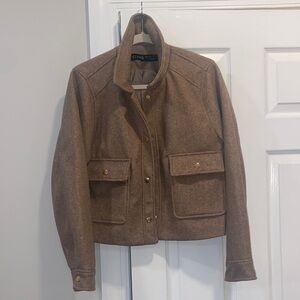 Tan Brown Wool like Jacket
